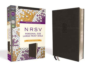 NRSV Personal Size Large Print Bible With Apocrypha, Leathersoft, Comfort Print [Black]