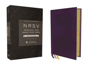 NRSV Personal Size Large Print Bible With Apocrypha, Premier Collection, Printed Page Edges, Comfort Print [Purple]