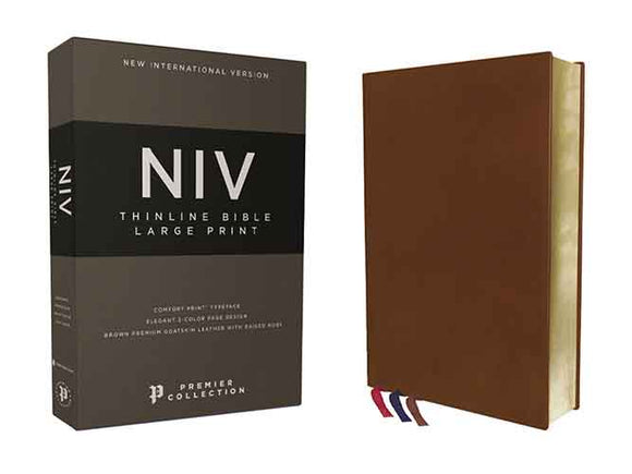 NIV Thinline Bible Premier Collection [Large Print, Brown]