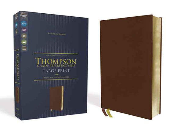 NIV Thompson Chain-Reference Bible, Large Print, Red Letter, Art Gilded Edges, Comfort Print [Brown]