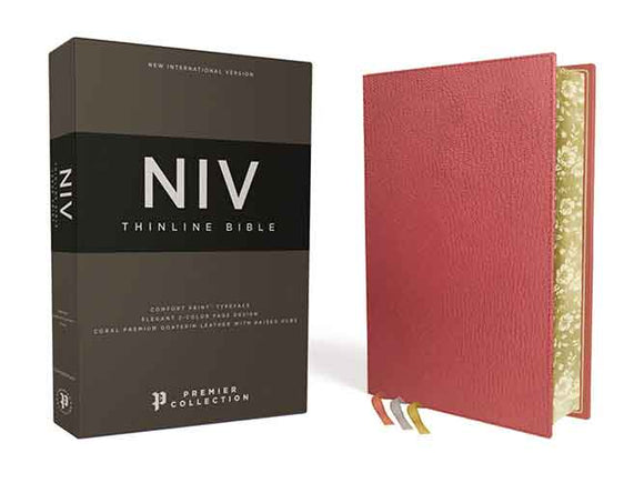 NIV Thinline Bible Premier Collection, Gauffered Edges, Comfort Print [Coral]