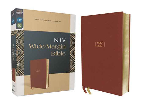 NIV Wide Margin Bible, Red Letter, Comfort Print [Brown]