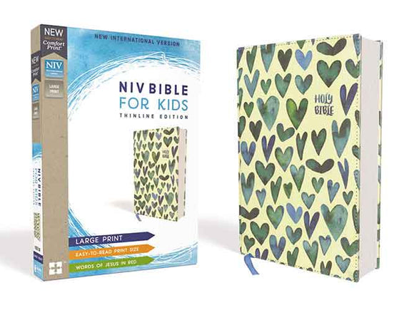 NIV Bible For Kids Thinline Red Letter Edition [Large Print, Turquoise Hearts]