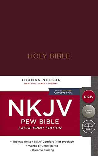 NKJV Pew Bible Red Letter Edition [Large Print, Burgundy]