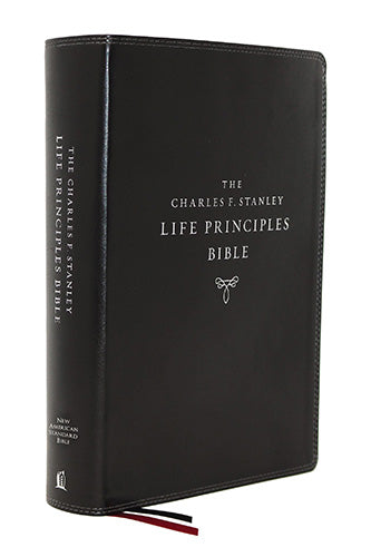 NASB Charles F. Stanley Life Principles Bible, 2nd Edition, Leathersoft, Thumb Indexed, Comfort Print: Holy Bible [Black]