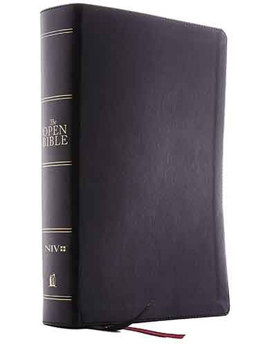 The NIV, Open Bible, Red Letter Edition, Comfort Print: Complete Reference System [Black]