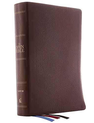 The NIV, Open Bible, Red Letter Edition, Comfort Print: Complete Reference System [Brown]