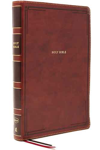 NKJV Thinline Bible, Giant Print, Thumb Indexed, Red Letter Edition [Brown]