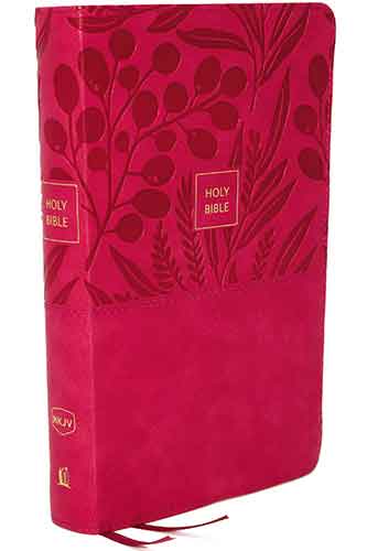 NKJV End-of-verse Reference Bible, Personal Size Large Print, Thumb Indexed, Red Letter Edition, Comfort Print: Holy Bible [Pink]