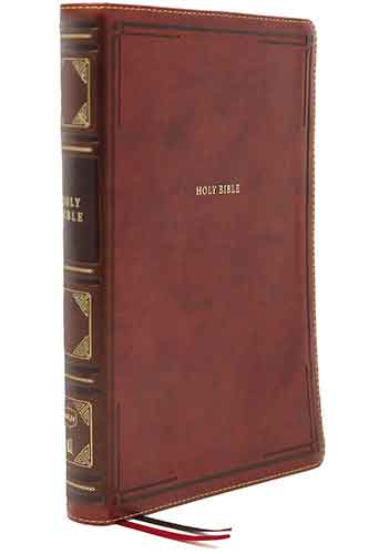 NKJV Reference Bible, Super Giant Print, Thumb Indexed, Red Letter Edition, Comfort Print: Holy Bible [Brown]