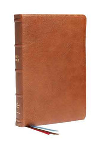 NKJV Reference Bible, Classic Verse-by-Verse, Center-Column, Premier Collection, Red Letter, Thumb Indexed, Comfort Print [Brown]