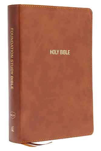 NKJV Foundation Study Bible, Large Print, Red Letter, Thumb Indexed, Comfort Print [Brown]