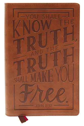 NKJV Personal Size Large Print End-of-Verse Reference Bible, Verse Art Cover Collection, Red Letter, Comfort Print [Brown]