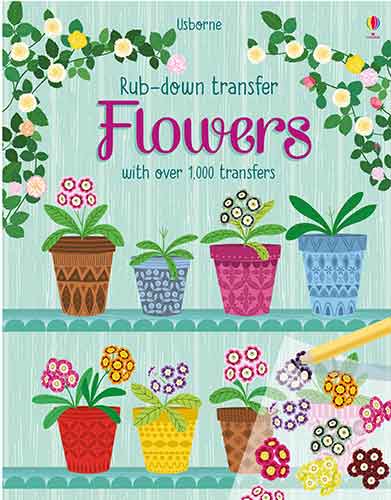 Rub-Down Transfer Book Flowers