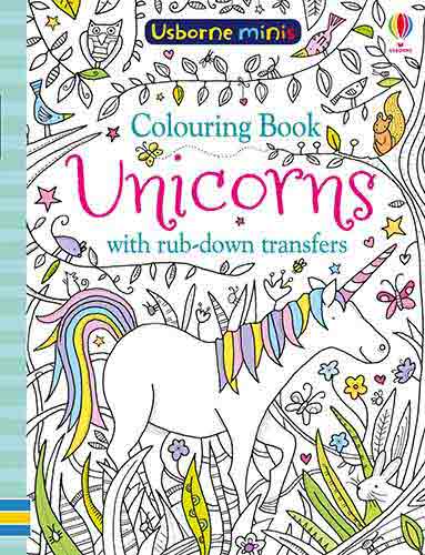 Mini Books Colouring Book Unicorns with Rub-Down Transfers