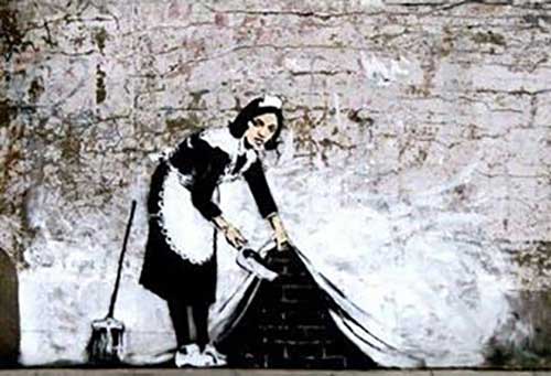 Banksy - Sweeping Under Wall Poster