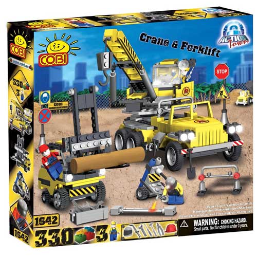 Action Town - 330 Piece Construction Crane and Forklift Construction Set