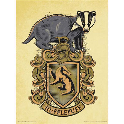 Harry Potter - Hufflepuff Crest (Illustrated) 30 x 40cm Art Print