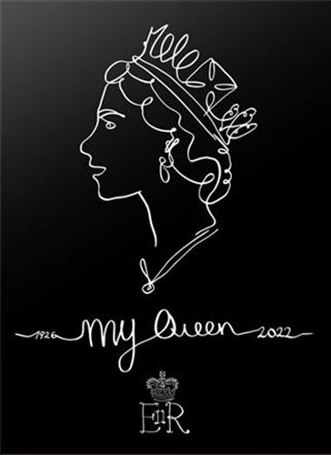 My Queen Line Drawing Black & White 30 x 40cm Art Print