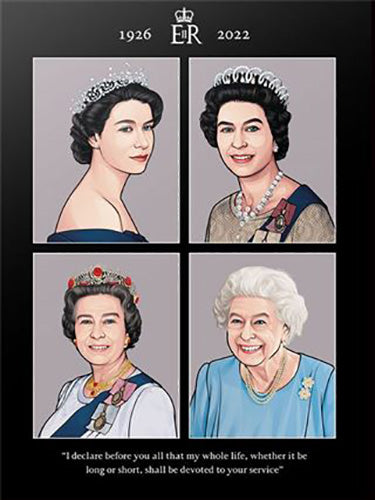 The Queen Through The Years 30 x 40cm Art Print