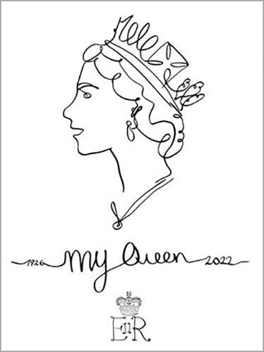 My Queen Line Drawing White & Black 30 x 40cm Art Print