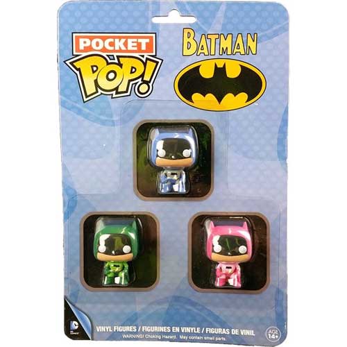 Batman (Comics) - Pink, Green & Blue US Exclusive Pocket Pop! Vinyl Figures - Set of 3
