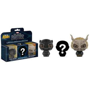 Black Panther (2018) & Mystery Pint Size Heroes Figurine - Set of 3