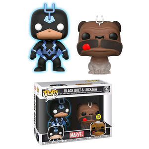 Marvel Comics - Black Bolt Glow & Lockjaw Phasing US Exclusive Pop! Vinyl Figure - Set of 2