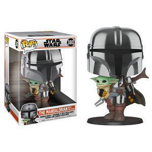 Star Wars: The Mandalorian - Mandalorian with Child Chrome 10" Pop! Vinyl Figure