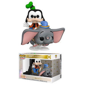 Disney World 50th Anniversary - Goofy at Dumbo Ride Pop! Ride Vinyl Figure Set
