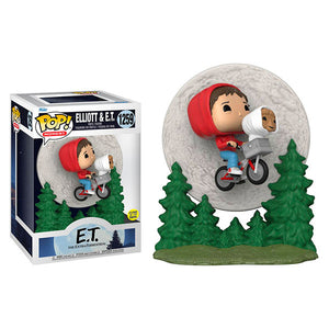 E.T. the Extra-Terrestrial - Elliot & E.T. Bike Flying Glow Pop! Moment Vinyl Figure Set