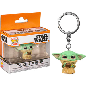 Star Wars: The Mandalorian - The Child with Cup Pocket Pop! Keychain