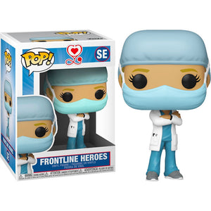 Pop! Heroes - Front Line Worker Female #1 Blue Pop! Vinyl Figure