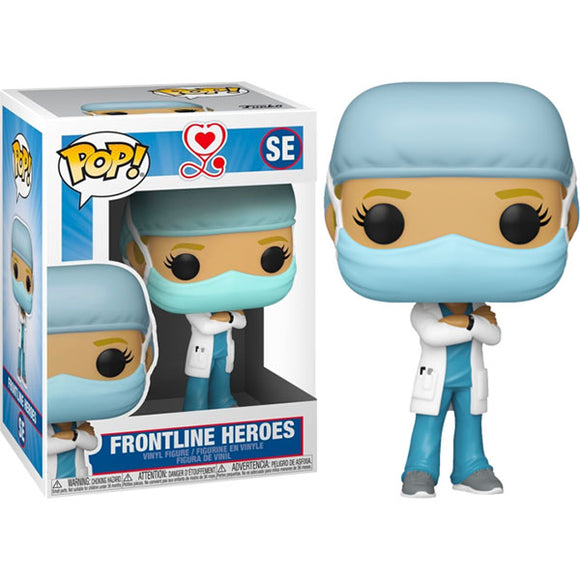 Pop! Heroes - Front Line Worker Female #1 Blue Pop! Vinyl Figure