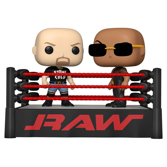 WWE (Wrestling) - The Rock v Stone Cold Wrestling Ring Pop! Moment Figure Set