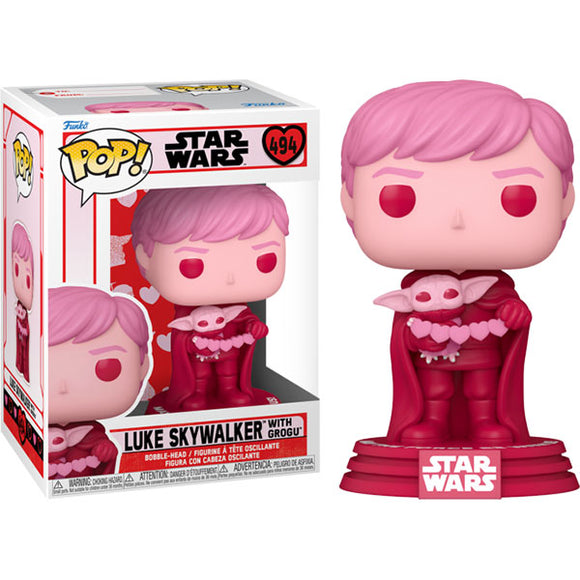 Star Wars - Luke Skywalker with Grogu Valentine Pop! Vinyl Figure