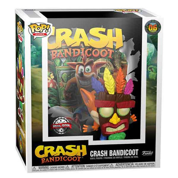 Crash Bandicoot - Crash with Aku Aku Mask US Exclusive Pop! Cover Deluxe Vinyl Figure