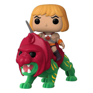 Masters of the Universe - He-Man on Battlecat Flocked US Exclusive Pop! Ride Figure Set