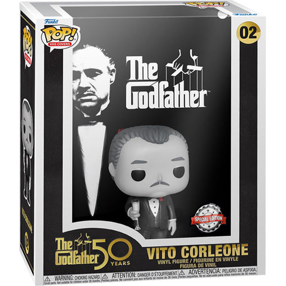 The Godfather - Vito Corleone Black & White US Exclusive Pop! VHS Cover Deluxe Vinyl Figure