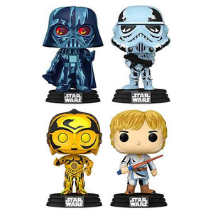 Star Wars - Darth Vader, Luke Skywalker, C-3PO & Stormtrooper Retro Series Pop! Vinyl Figures - Set of 4