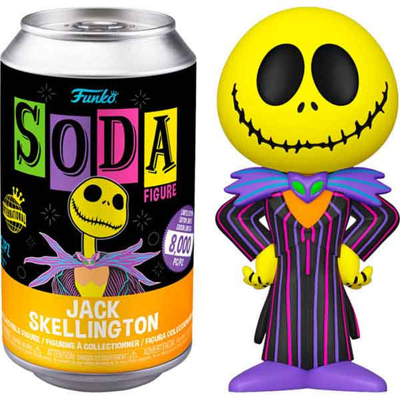 The Nightmare Before Christmas - Jack Skellington Black Light Vinyl Figure in Soda Can