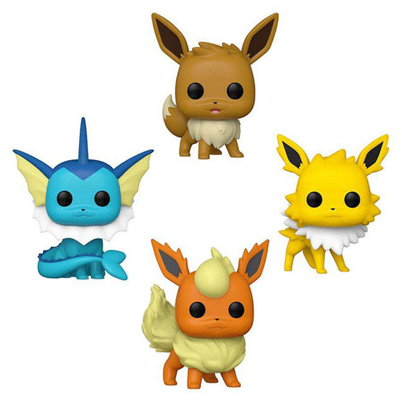 Pokemon: Eeveelutions - Eevee, Vaporeon, Jolteon & Flareon Pop! Vinyl Figures - Set of 4