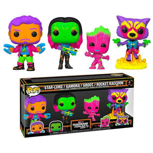 Guardians of the Galaxy: Vol. 2 - Star Lord, Gamora, Groot & Rocket Blacklight Pop! Vinyl Figures - Set of 4