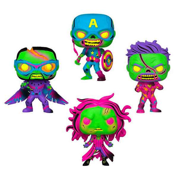 What If...? Zombie Blacklight Pop! Vinyl Figures - Set of 4