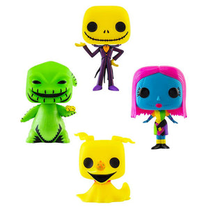 The Nightmare Before Christmas - Jack, Oogie, Sally & Zero Blacklight Pop! Vinyl Figures - Set of 4