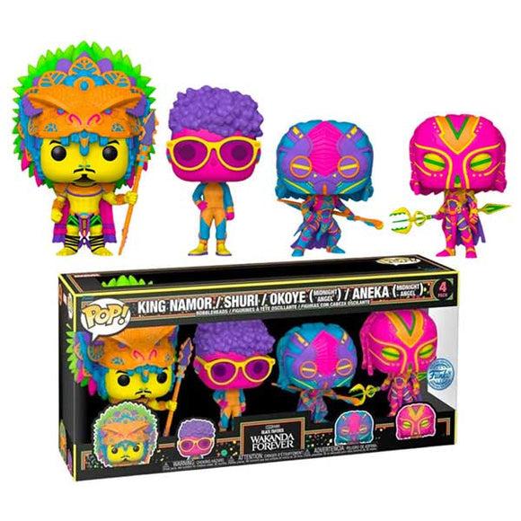 Black Panther 2: Wakanda Forever - Blacklight Pop! Vinyl Figures - Set of 4