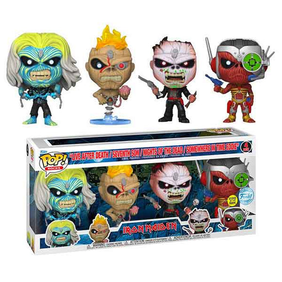 Iron Maiden - Eddie Glow-In-The-Dark Pop! Vinyl Figures - Set of 4