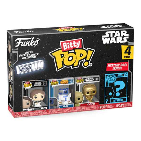 Star Wars - Princess Leia, R2-D2, C-3PO Bitty Pop! Vinyl Figures - Set of 4