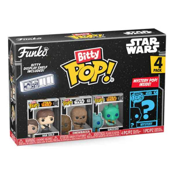 Star Wars - Han Solo, Chewbacca, Greedo Bitty Pop! Vinyl Figures - Set of 4