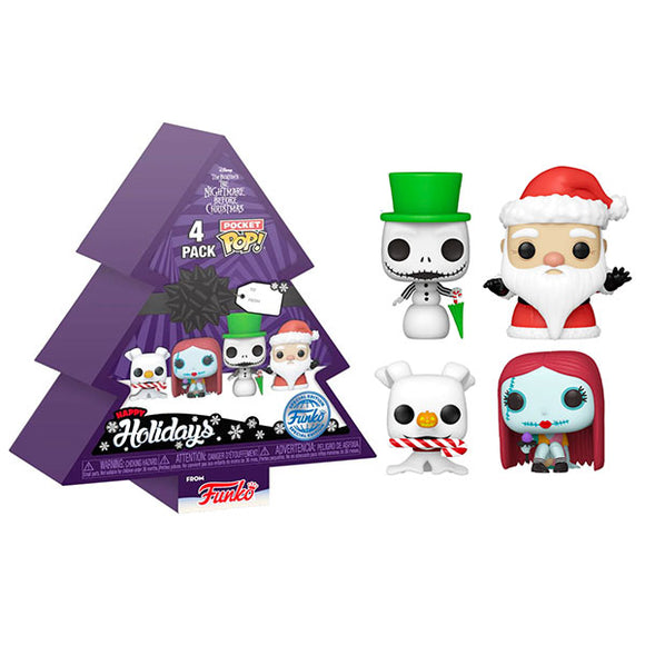 The Nightmare Before Christmas - Tree Holiday Pocket Pop! Vinyl Figures - Box Set of 4